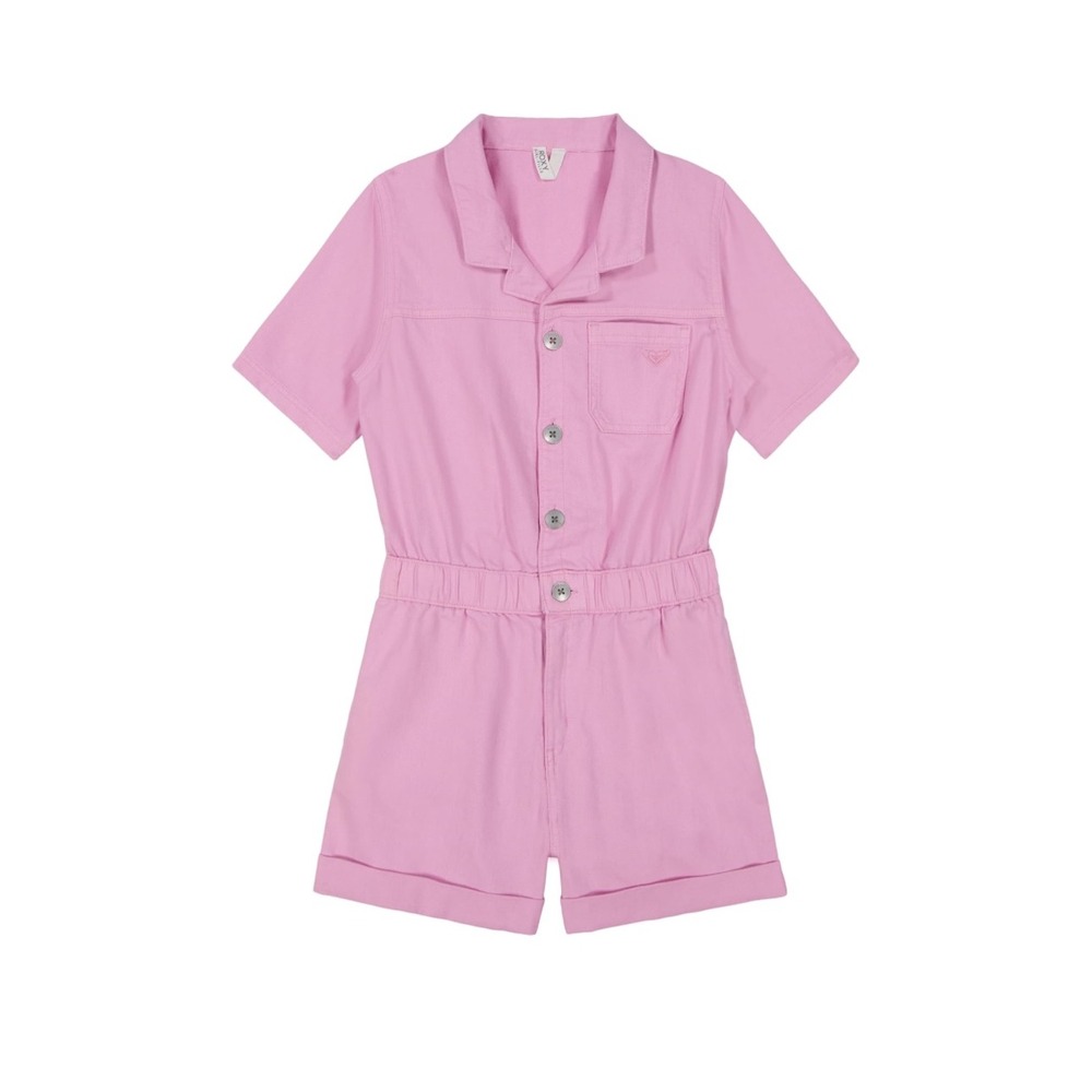 NWT Roxy Girls Oceanview Lilac Short‎ Sleeve Button Jumpsuit 12/14